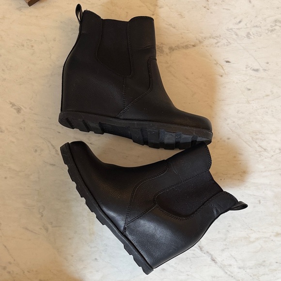Universal Thread Shoes - Universal Thread Black Wedge Boots